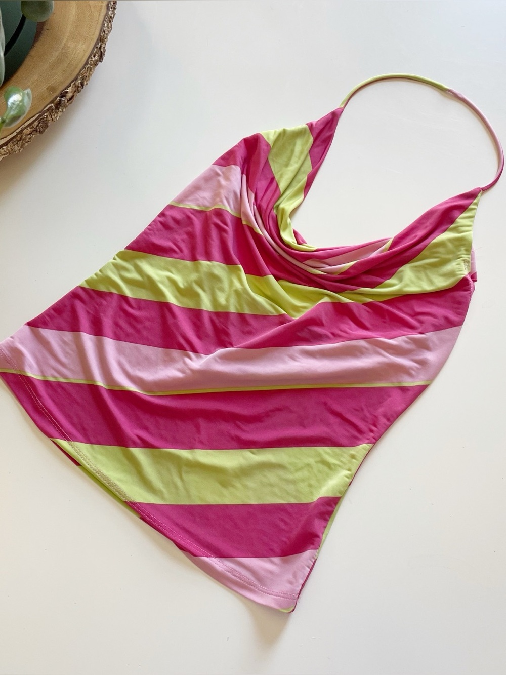 Vintage Y2K Retro Slinky Halter Top | Made in USA | Medium